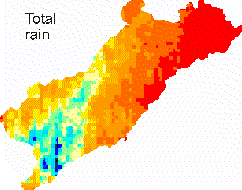 total rain and generated surface runoff